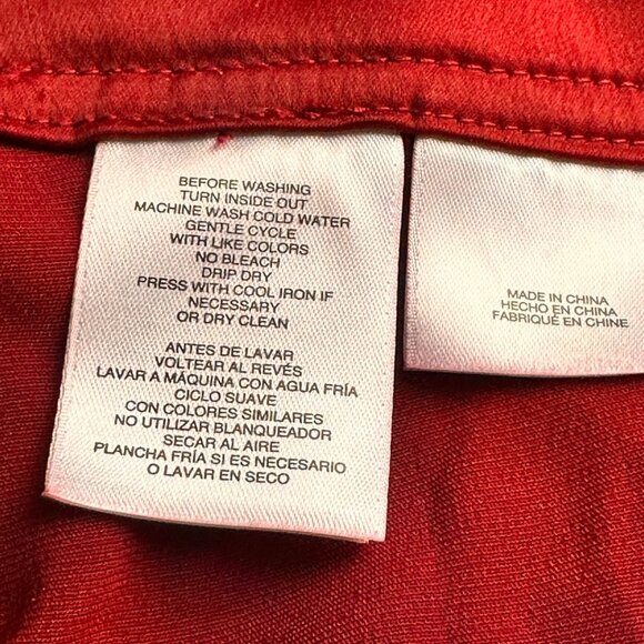 Anne Klein Size 2XL Business Casual Womens Red Pants Plus Elastic Waistband - Picture 11 of 12